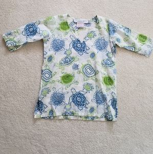 Gretchen Scott Designs Girls' Turtle print Swim Cover-up sz4/6